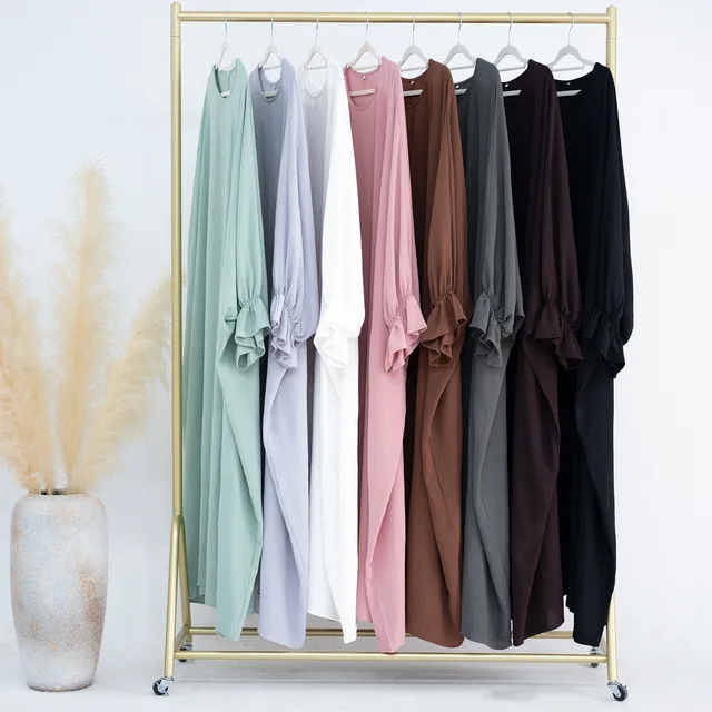 Fashion 2 pieces set Muslim Robe abaya syari Oversized Loose Soft Dress 6 Fashion 2 pieces set Muslim Robe abaya syari Oversized Loose Soft Dress 6