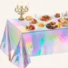 Aluminum Film Tablecloth Table Cover Kids Baby Shower Tablecloth Supplies for Wedding Party Banquet Decoration Iridescence Laser 3