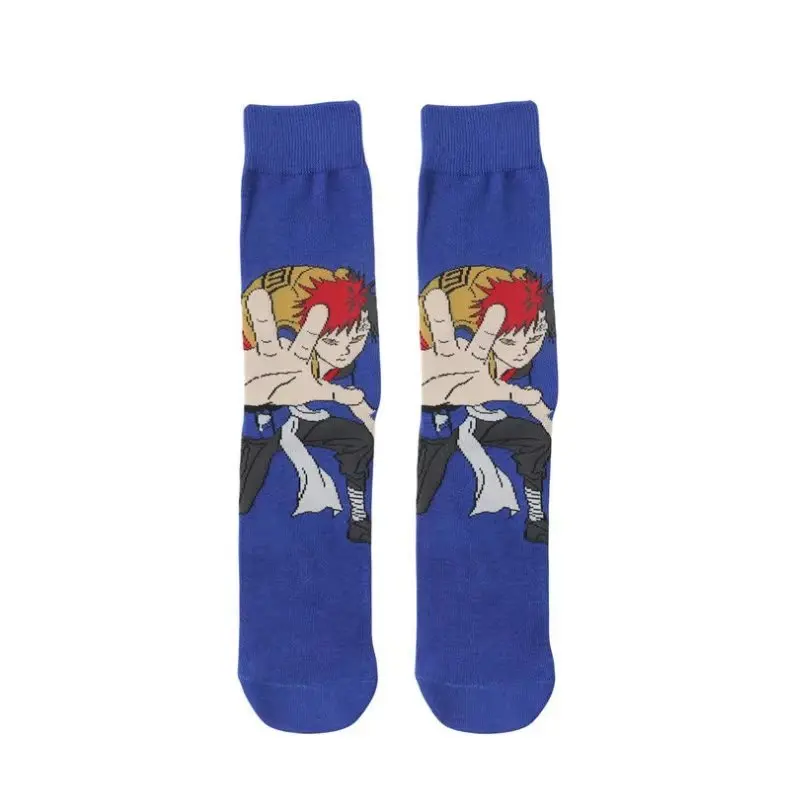 Naruto-Charakter bedruckte Wadensocken, 6 Paar, Naruto / Gaara / Rock Lee Trendige Baumwollsocken – Detail 5