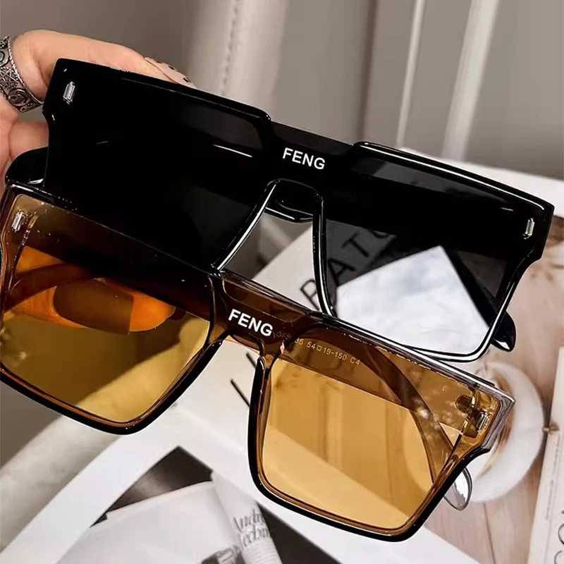 

Fashion Square Oversized Sunglasses for Woman Fashion Rimless Big Square Sun Glasses Eyewear Luxury Brand Design UV400 Shades