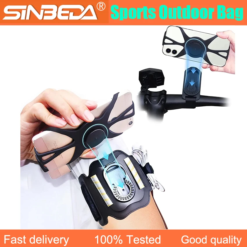 

Running Armband Wristband 360°Rotatable Phone Holder Fit 4.5-7’ For Samsung Iphone With Card Pockets for Running Cycling