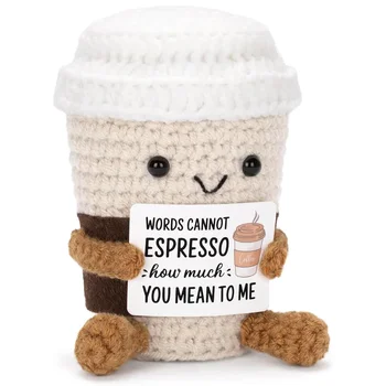 Crochet buddy Emotional Support With Card Desktop Ornament 1