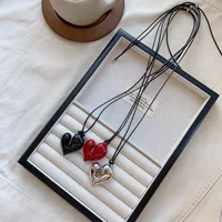 New Heart Pendant Necklace Adjustable Pull-out Sweater Chain Accessory - Image 5