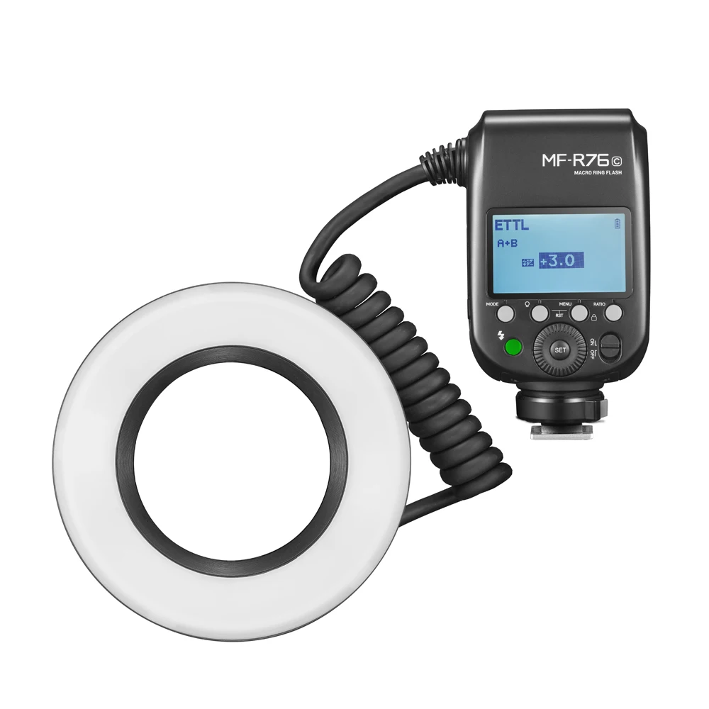 Godox MF-R76 TTL 매크로 LED 링 라이트 스피드라이트 플래시 라이트 (, 캐논, 니콘 카메라용)