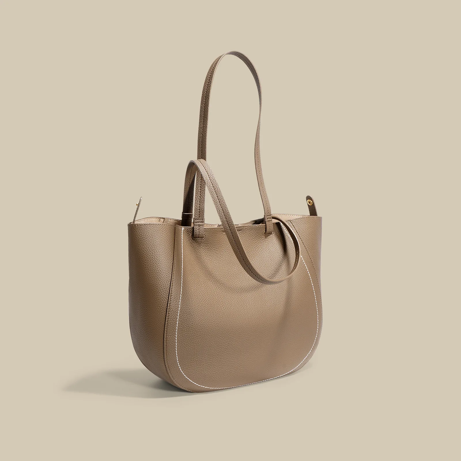 

Leather Tote Bag With Cowhide Top Layer Women's 2022 New One Shoulder Portable Armpit Bag Large Capacity Leisure Commute Bag