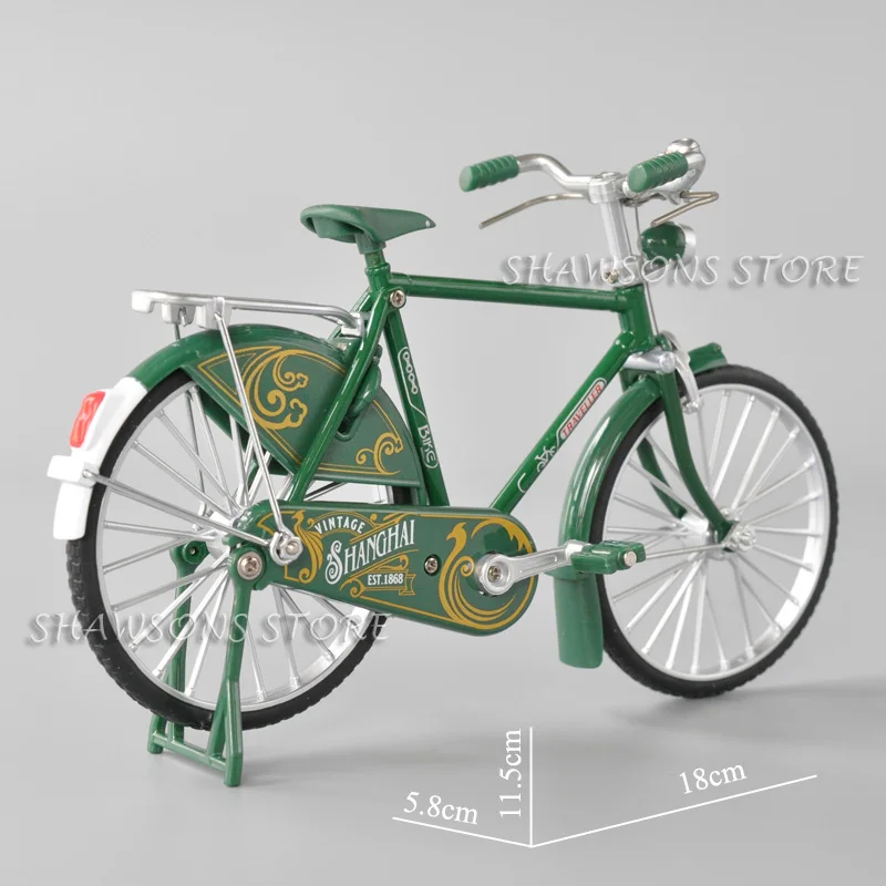 1:10 Scale Diecast Metal Model Retro Bicycle Toys Vintage Urban City Bike Men\'s Miniature Replica Collectible