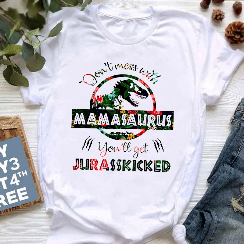 thumbnail image 1 of Camisetas con estampado de leopardo Mamasaurus de acuarela para niños, divertidas camisetas de algodón de verano con dinosaurio jurásico, ropa para niños, camisetas para bebés, 1 of 5