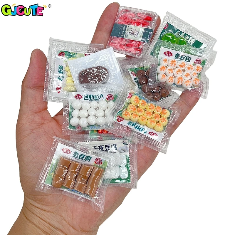 

Dollhouse Miniature Hot Pot Food Items Simulation Hot Pot Meatball Beef Ball Steak Fish Ball Ingredient Kitchen Model Decor Toy