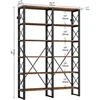 IRONCK Bookshelf Double Wide 6-Tier 76" H,Open Large Bookcase,Industrial Style Shelves,Wood and Metal Bookshelves for Home Offic 3