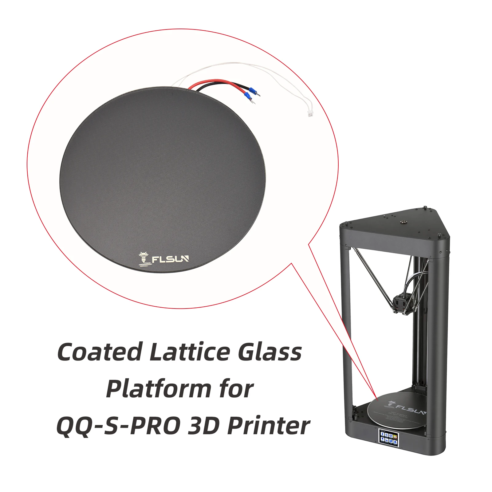 FLSUN Q5 SR 3D Printer Glass Plate Build Surface Coated Lattice Glass Platform Heat Bed Glass Bed 3D Printer Upgraded Parts printer heads 3D Printer Parts & Accessories