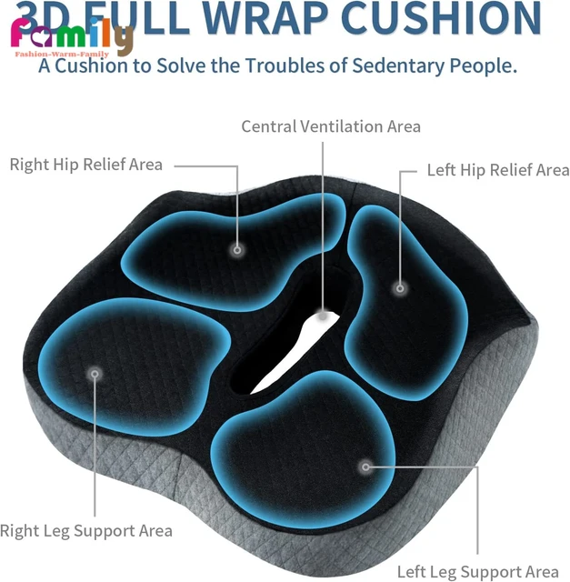 Car Cushion Waist Cushion Seat Support Back Pillow Car Seat Cushion Memory  Foam Relief Lower Back Pain Pillow Relieve Fatigue - Seat Supports -  AliExpress