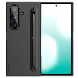 Nillkin Flex Pure Fold Soft Touch Liquid Silicone Case with Custom S - Pen Cover - 360° Protection - Galaxy Z Fold7 (Silky S - P Black)