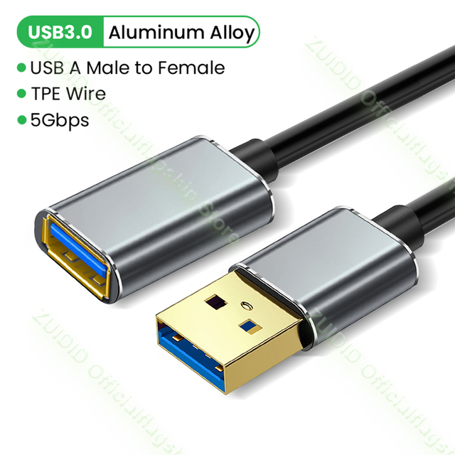 Extension Cable USB3.0 Male to Female 5Gbps Data Cable USB2.0 Extender Cord for PC Laptop TV Xbox SSD USB Extension Cable