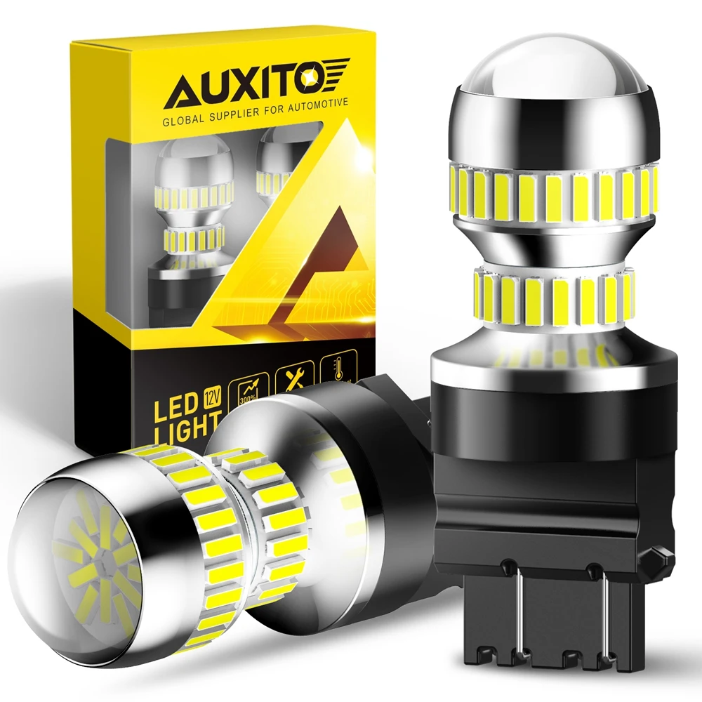 

AUXITO 2Pcs T25 3157 P24/7W 3156 P27W LED Bulbs Daytime Running Lights Super Bright 12V 6000K White LED Car Reverse Lights DRL