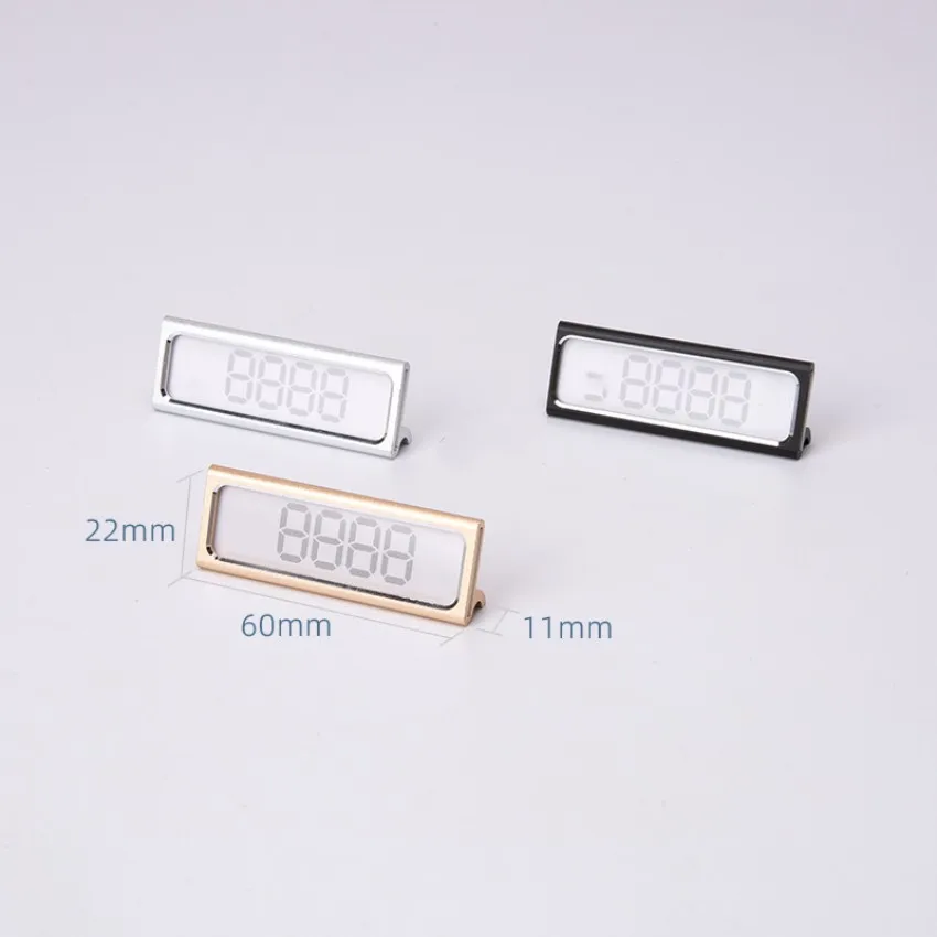 Metal Aluminum Alloy Price Tag Display Holder Stand Card Promotion High End 100sets