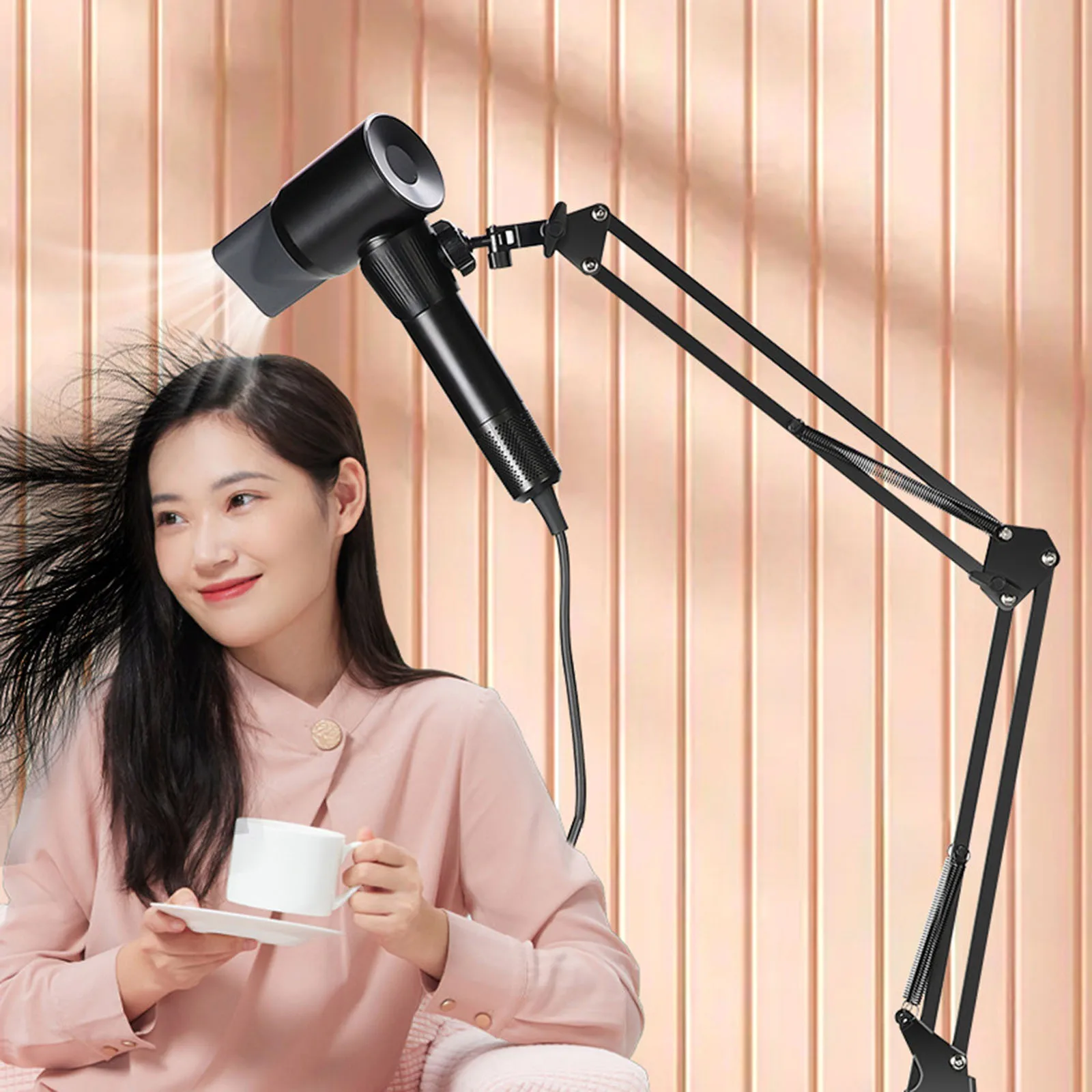 조정 가능한 높이 헤어 드라이어 휴대 전화 이동식 애완 동물 수직 헤어 드라이어 텔레스코픽 게으른 스탠드 바닥 헤어 드라이어 스탠드 가정용