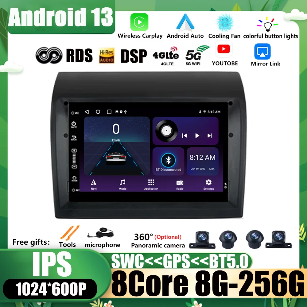 

Android 13 7 Inch Autoradio Car Radio Multimedia BT Player WIFI For Fiat Ducato 2008-2015 Citroen Jumper Peugeot Boxer 2012-2015