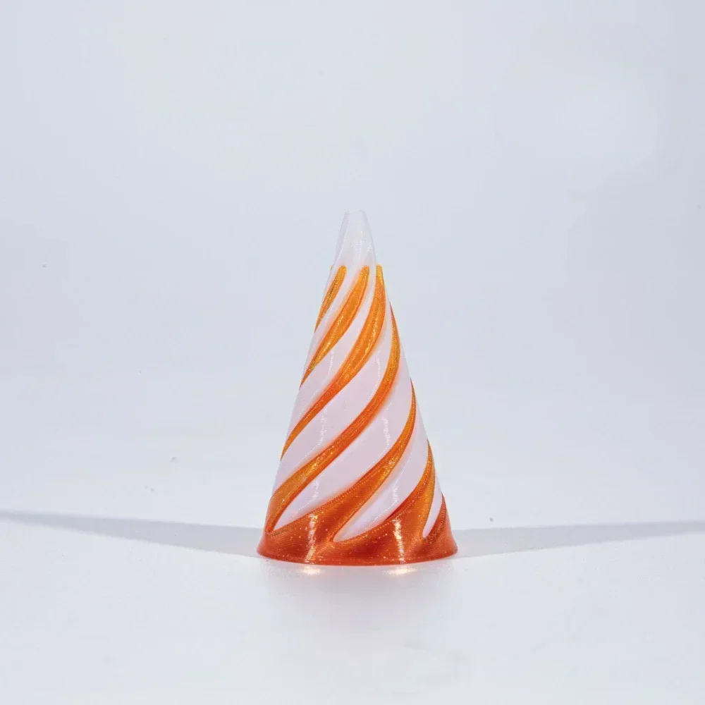 Spiral Cone Pyramid 3D Printed Vortex Sculpture Ornament