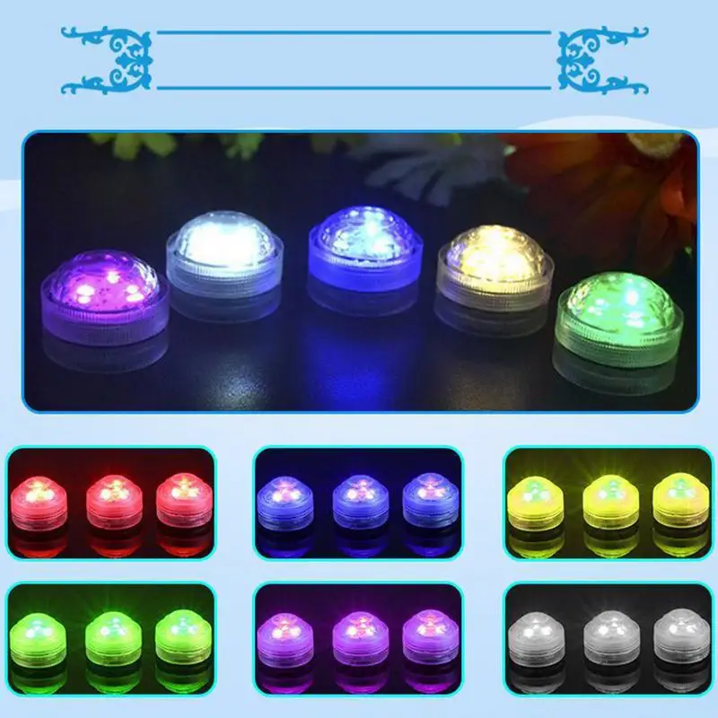 Submersible Tea Lights Waterproof Tea Light Fish Bowl Small Lamps With Remote Control Battery Powered Color Changing Hot Tub