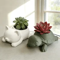 Cute Animal Succulent Planter, Garden Sculpture Pot, Creative 3D-Printed Gift for Nature Lovers, Suitable for Friends and Family