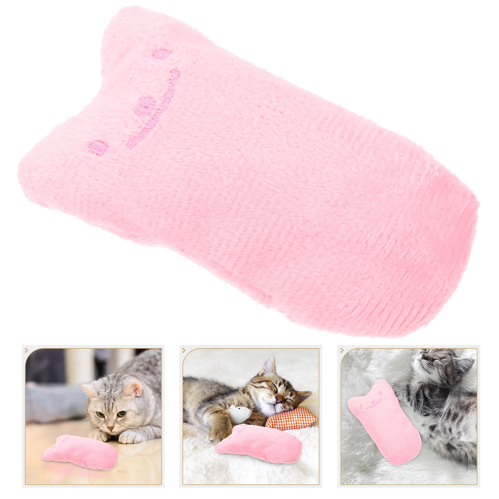 

Stuffed Catnip Toy Pet Cat Chewing Toy Plush Cartoon Teething Toy With Stuffing Crinkle Paper Cat Toys Cute Animal Shapes