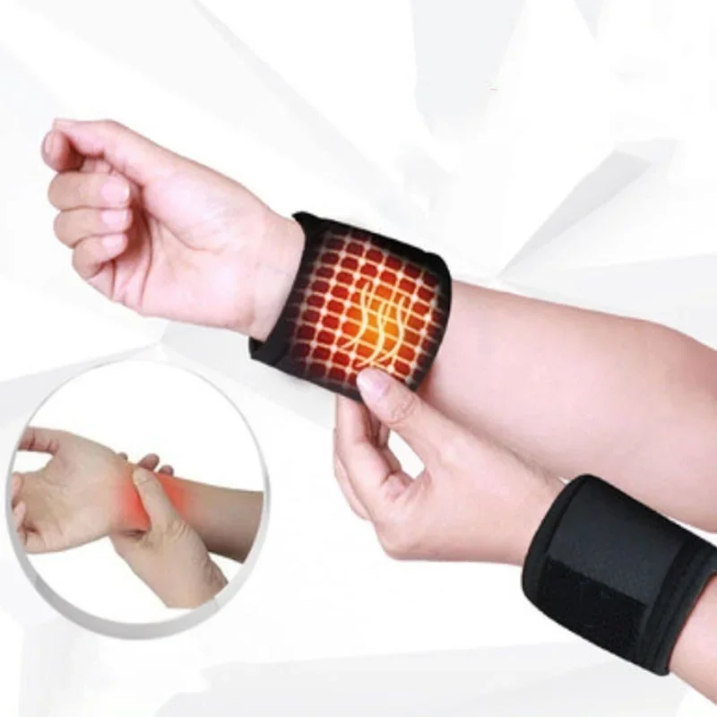 Wrist Brace 2pcs/set Sports Protection Health Care Magnetic Therapy Tourmaline Self-Heating Wrist Brace Belt Arthritis Pain Relief