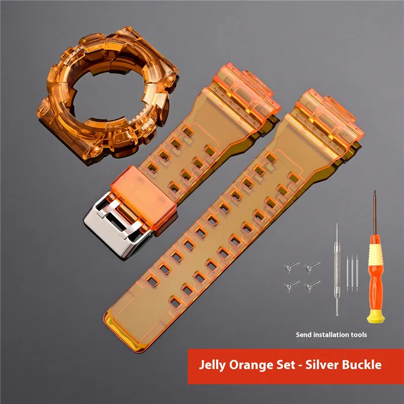 Transparent Resin Watch Strap Case Bezel - Durable Sporty Waterproof Design