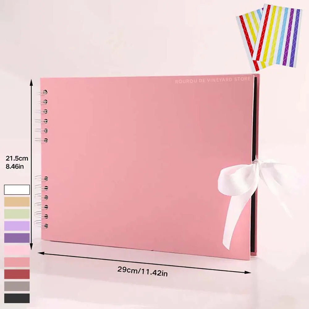 ZK20 80 Black Pages Memory Books DIY Photo Albums Scrapbook Cover Kraft Album Birthday Holiday Anniversary Gifts