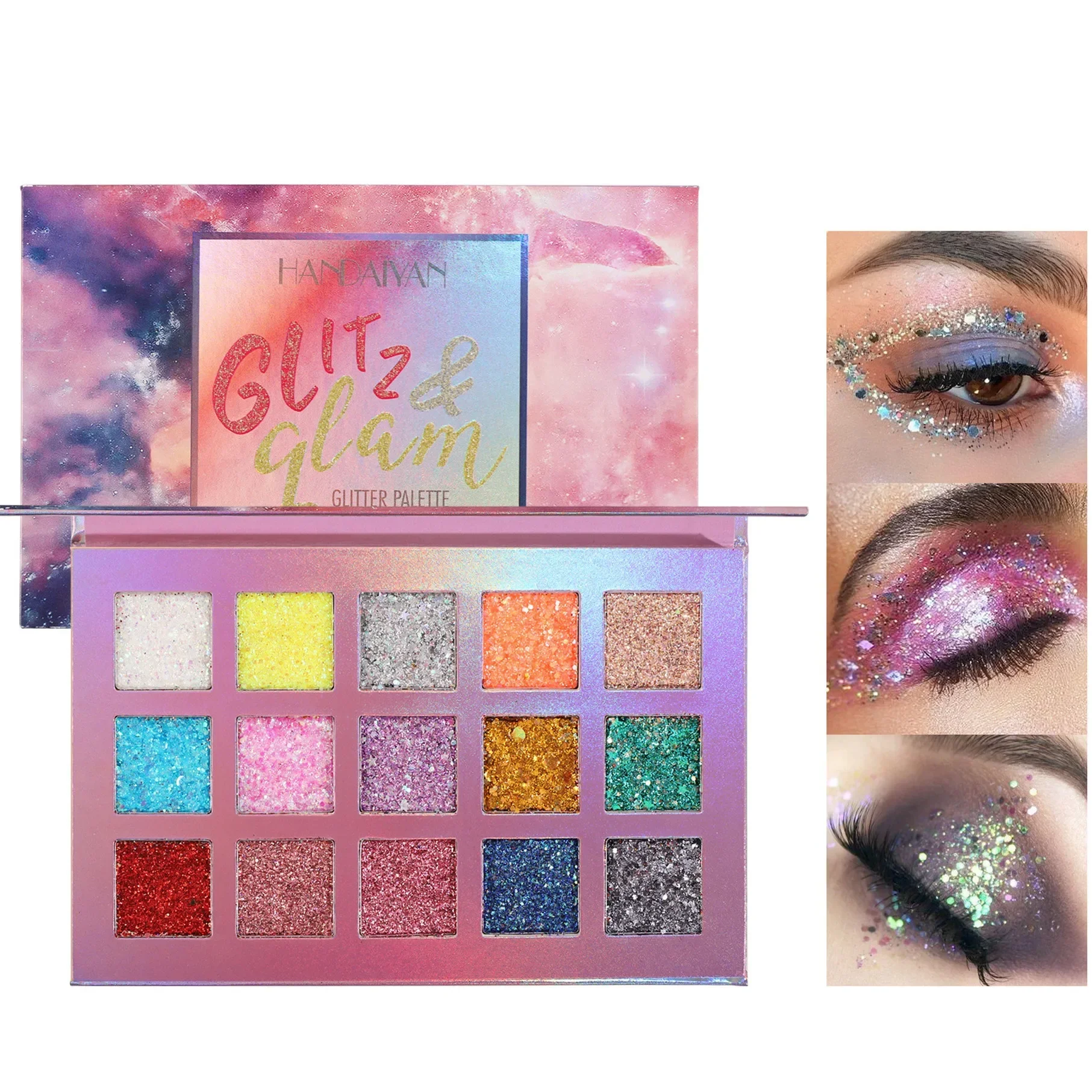 

Новинка, 15 цветов, блестящие тени для век, Палетка для макияжа глаз с бриллиантами, стойкая палитра теней для век, косметика для красоты