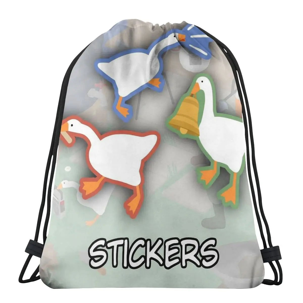

Laminated Stickers Untitled Goose Game Drawstring Bags Hiking Waterproof Storage Organize Bundle Pocket Rope Bag