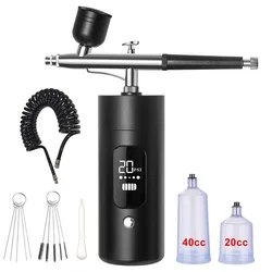 Purple Airbrush with Display and Three - Speed Adjustment for Versatile Applications (Black)