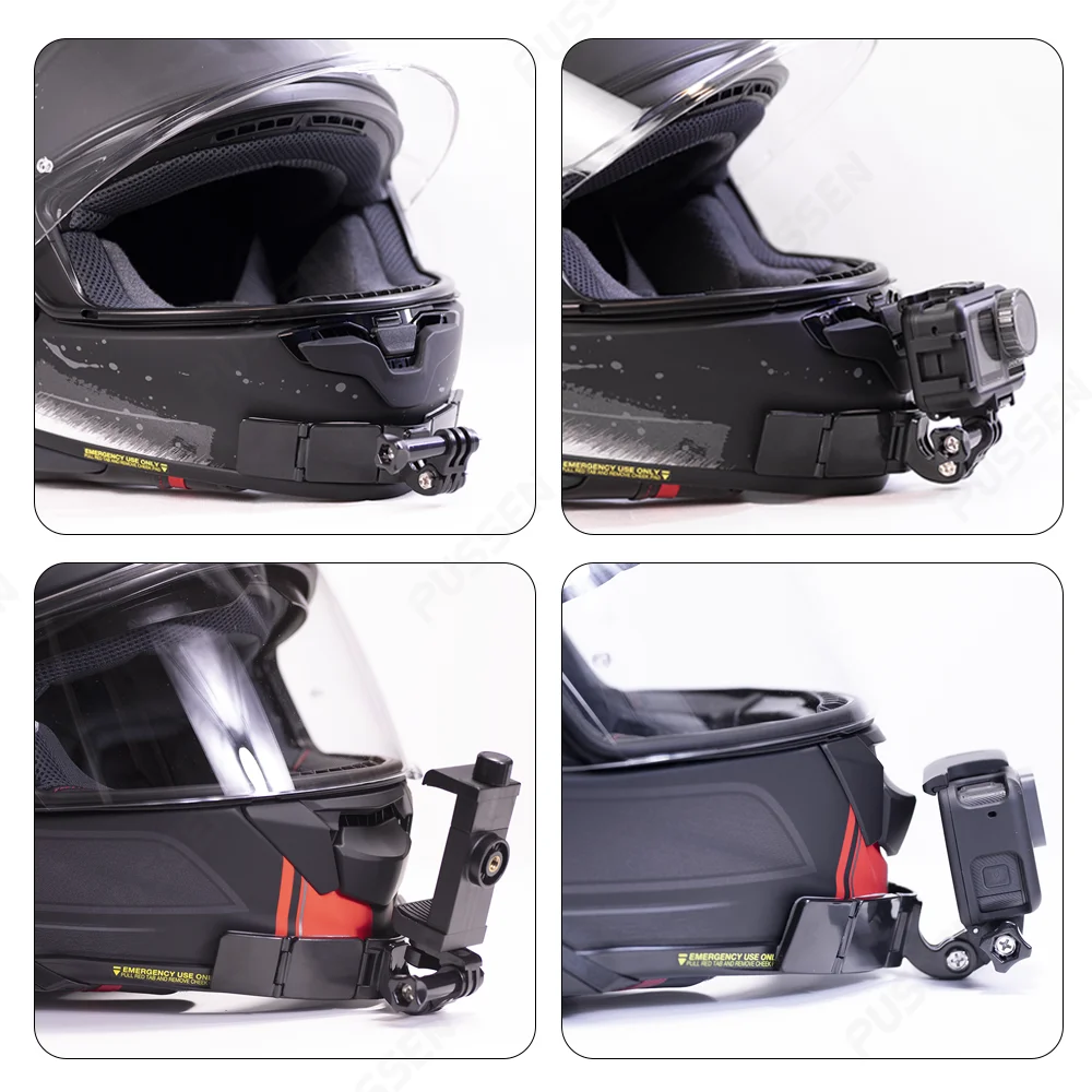 Support de mentonnière pour casque de moto, accessoire pour GoPro fore8, 7,  5, 4, Yi 360 ONE R, caméra de sport d'action, support intégral - AliExpress