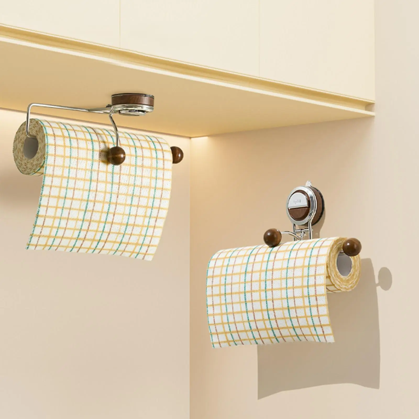 Paper Towel Holder Multi Functional Metal Wall Mounted Kitchen Hanging Dispenser for Kitchen Bathroom Disposable Hand Towels