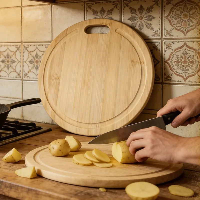 Premium Natural Bamboo Thickened Double-Sided Cutting Board