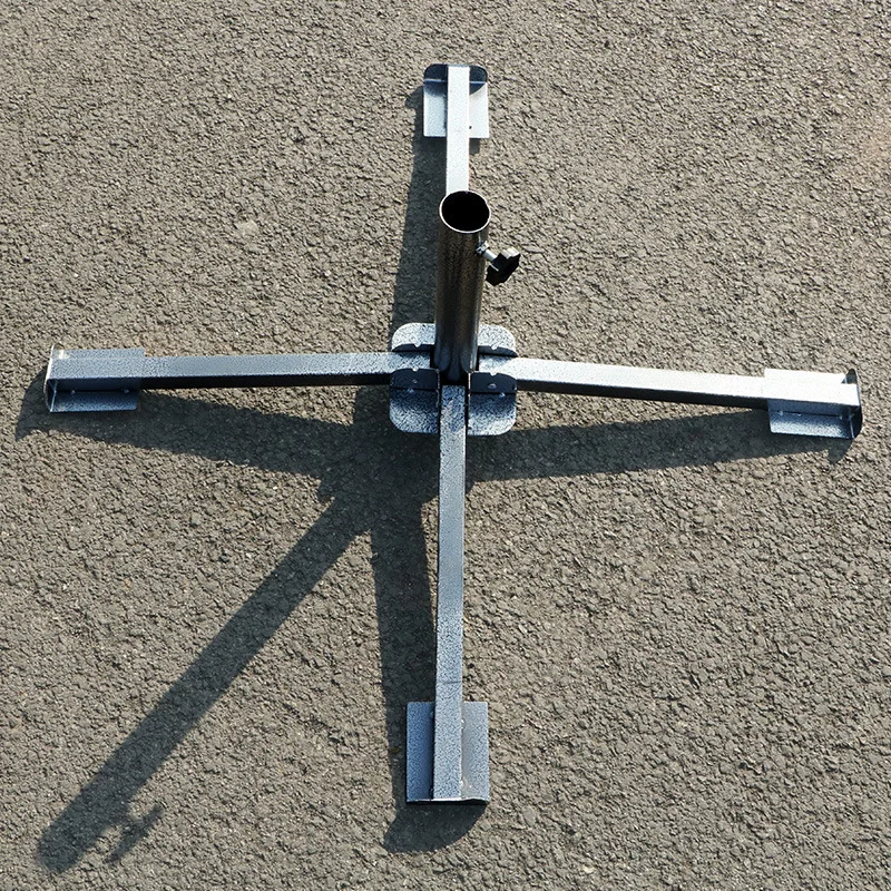 Beach Umbrella Plug Base Umbrella Stand Holder Parasol Base Stand Outdoor Sun Umbrella Base Stand Beach Patio Parasol Bracket Foldable Sunshade Metal Anchor for 3.2-3.8cm Steady Umbrella Holder