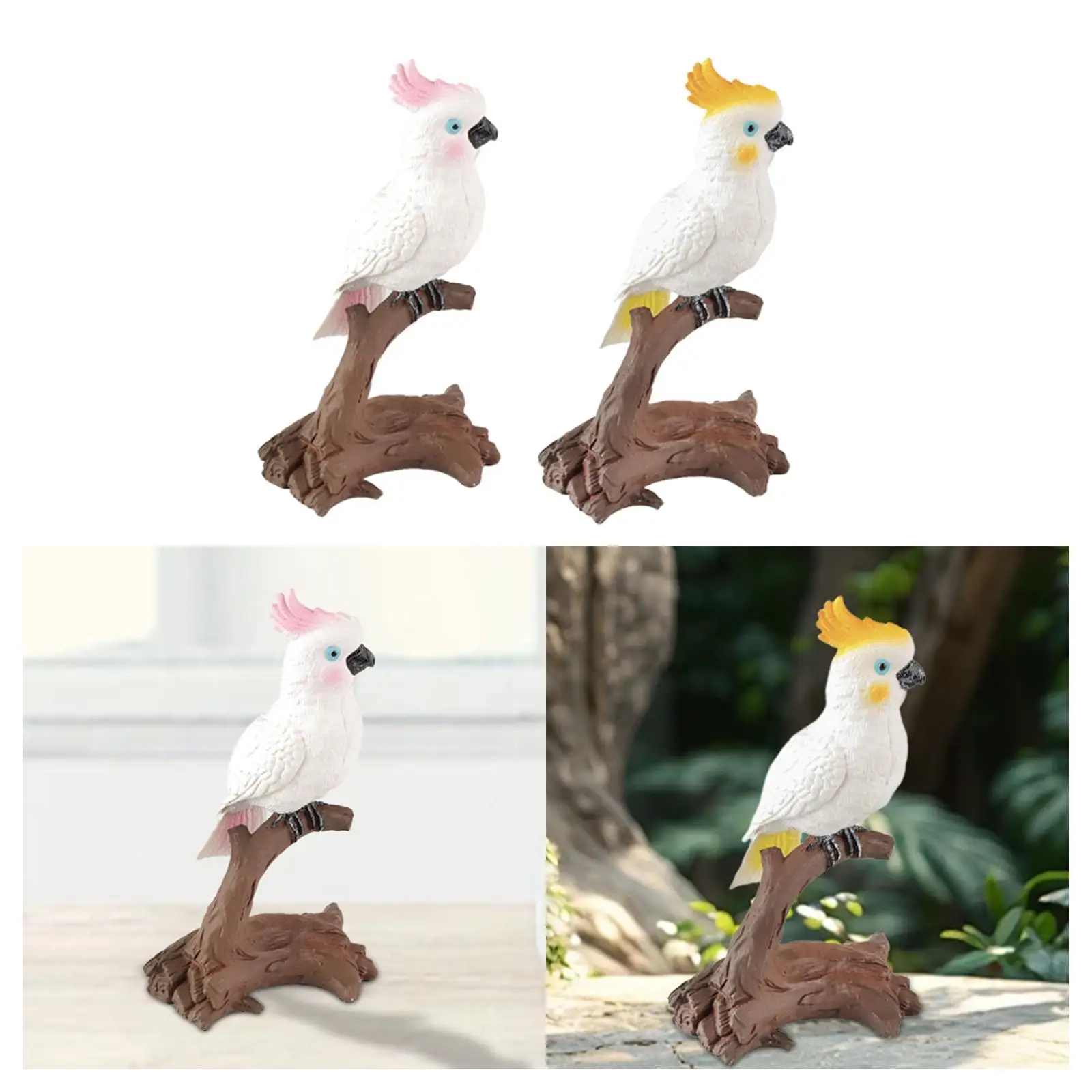 Parrot Figures Collectibles Crested Cockatoo Crafts for Gifts Kids Children