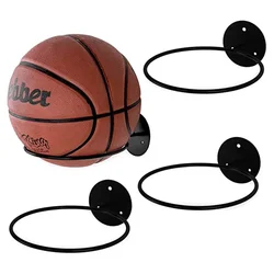 Wall-Mounted Multi-Sport Ball Storage Rack (Black)