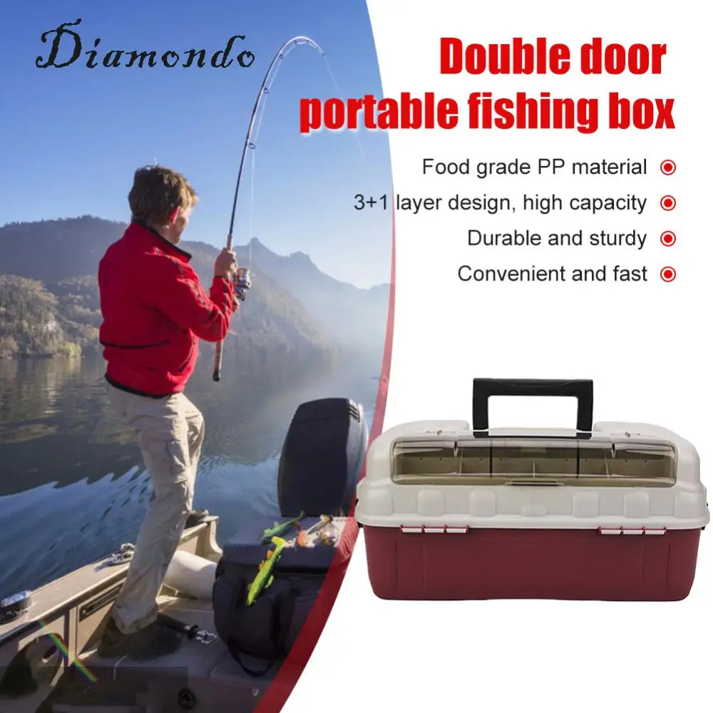 Fishing Box Barrel Holder 4 Layer Multifunctional Sea Fishing Box Foldable High-Capacity Durable Snap Design for Angler Supplies