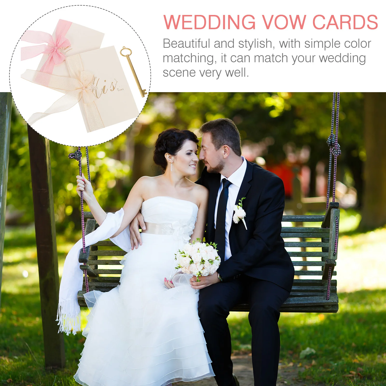 2pcs Book Exquisite Craftsmanship Paper Wedding Vow Cards Delicate Ribbon Vow Brochures Party Speech Cards Romantic