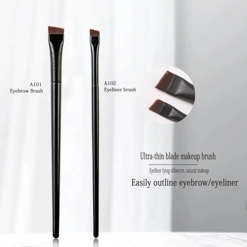 New 1-2pcs Blade Makeup Brushes Angled Thin Eyebrow Brush Flat Fine Eyeliner Brush Professional Liner Brow Beauty Make Up Tool 3