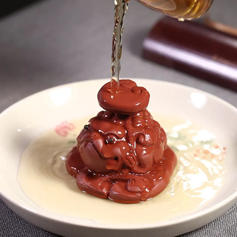

Zanghutianxia, фиолетовый песок, золотые жабы, украшения для чая, бутик, выгодное украшение для чайного столика, чайный набор, фиолетовый песок, чай