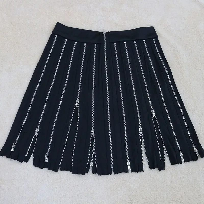 Spring Autumn Ladies High Waist Zipper Flying Patchwork Skirt Nightclub Street Sexy Party Bodycon Midi Mini Punk  Woman Skirts