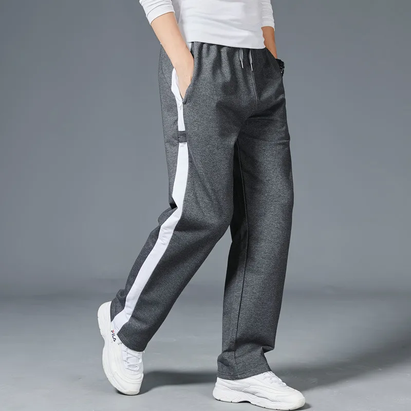 الرجال فضفاض رياضة الجري شريط Sweatpants اللياقة البدنية سروال التدريب رجالي مستقيم بنطلون رياضي الركض رياضية حملق