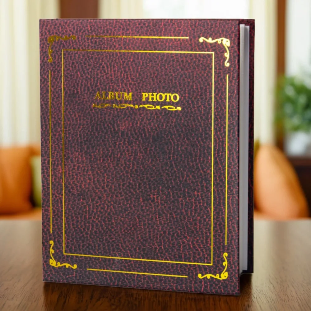 새로운 6인치 아트 사진 앨범 클래식 레트로 소형 스크랩북 앨범 PU 커버 사진 보관 가족용 100장 사진 앨범