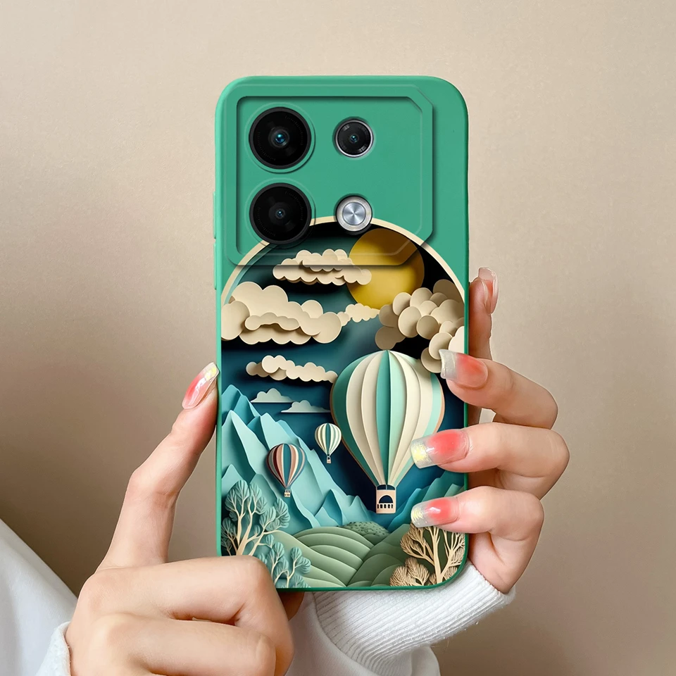 Blue Sky Moon Liquid Durable Shockproof Fall Prevention Senior Cover Case