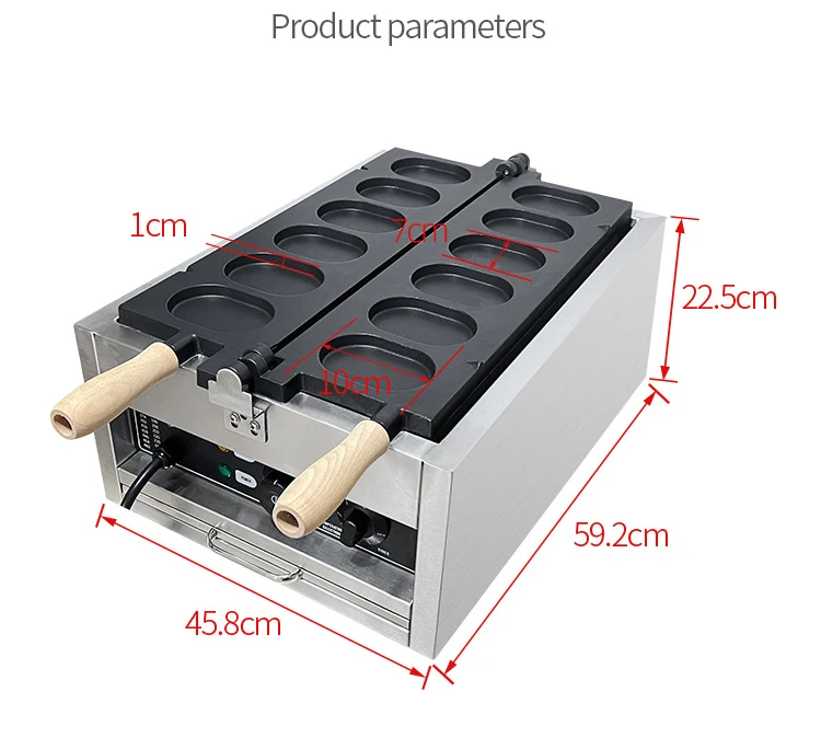 Description Picture 5 of itemCommercial electric 6 holes egg burger machine waffle cake making machine Street Food Korean Egg Bread Waffle Makers Grill Pan