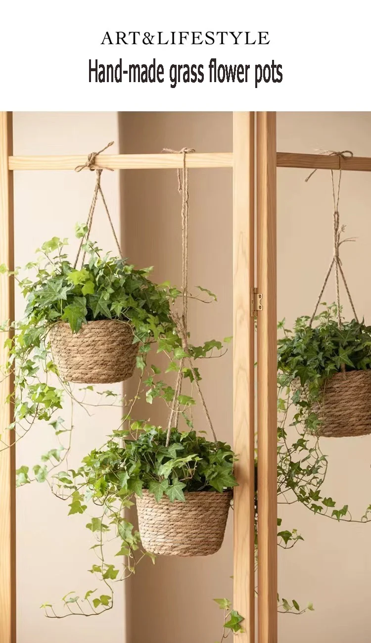 Description Picture 4 of itemGarden Hanging Flowerpot Planter Macrame Plant Storage Basket Jute Rope Woven Chlorophytum Indoor Balcony Plant Pots Home Decor