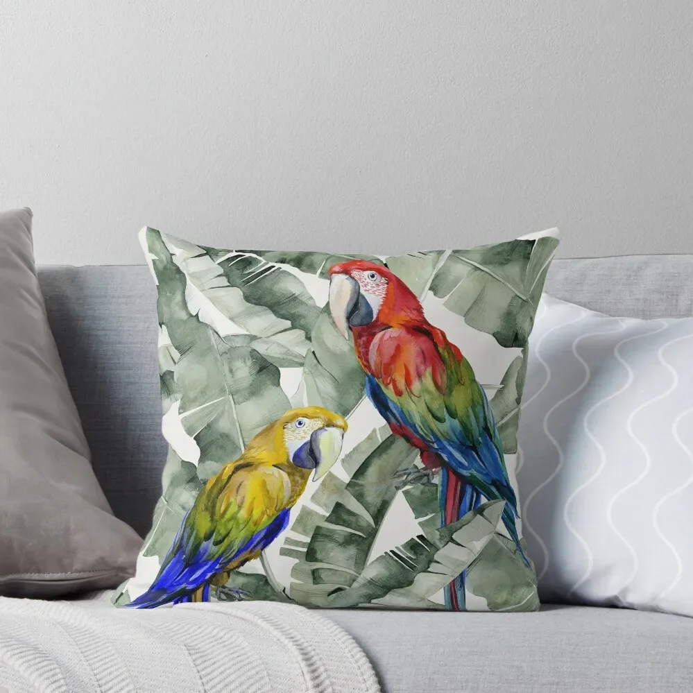 

PARROTS IN THE JUNGLE Throw Pillow