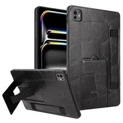 Luxury PU Leather Flip Stand Tablet Case for iPad Pro13 2025 2024 (Black)