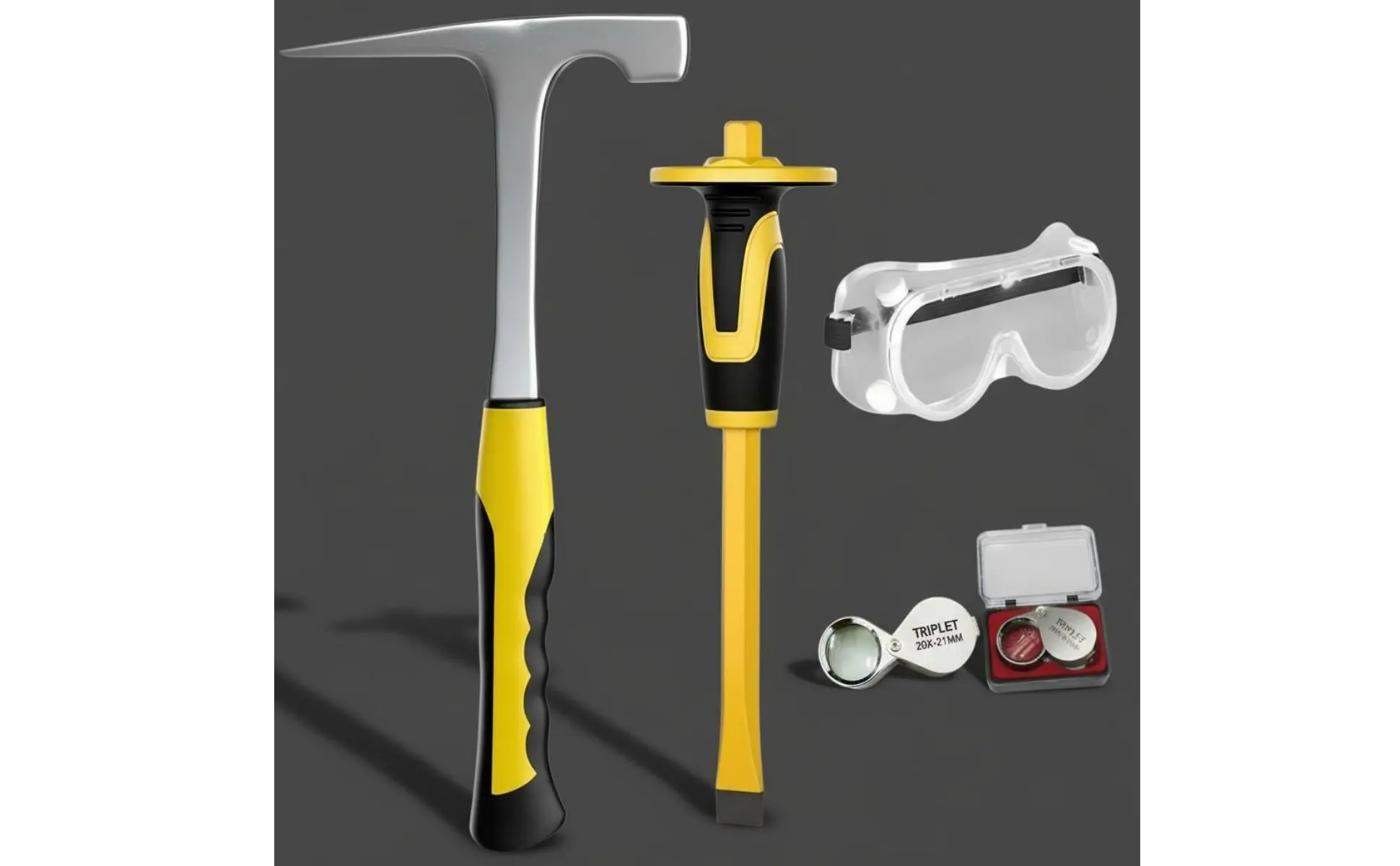 4 Pieces 32 Ounce Geology Hammer Kit Drop Molded Steel Geology Rock Pick Hammer Kit Rock Pick and Carving Tool Set 4 Pieces 32 Ounce Geology Hammer Kit Drop Molded Steel Geology Rock Pick Hammer Kit Rock Pick and Carving Tool Set